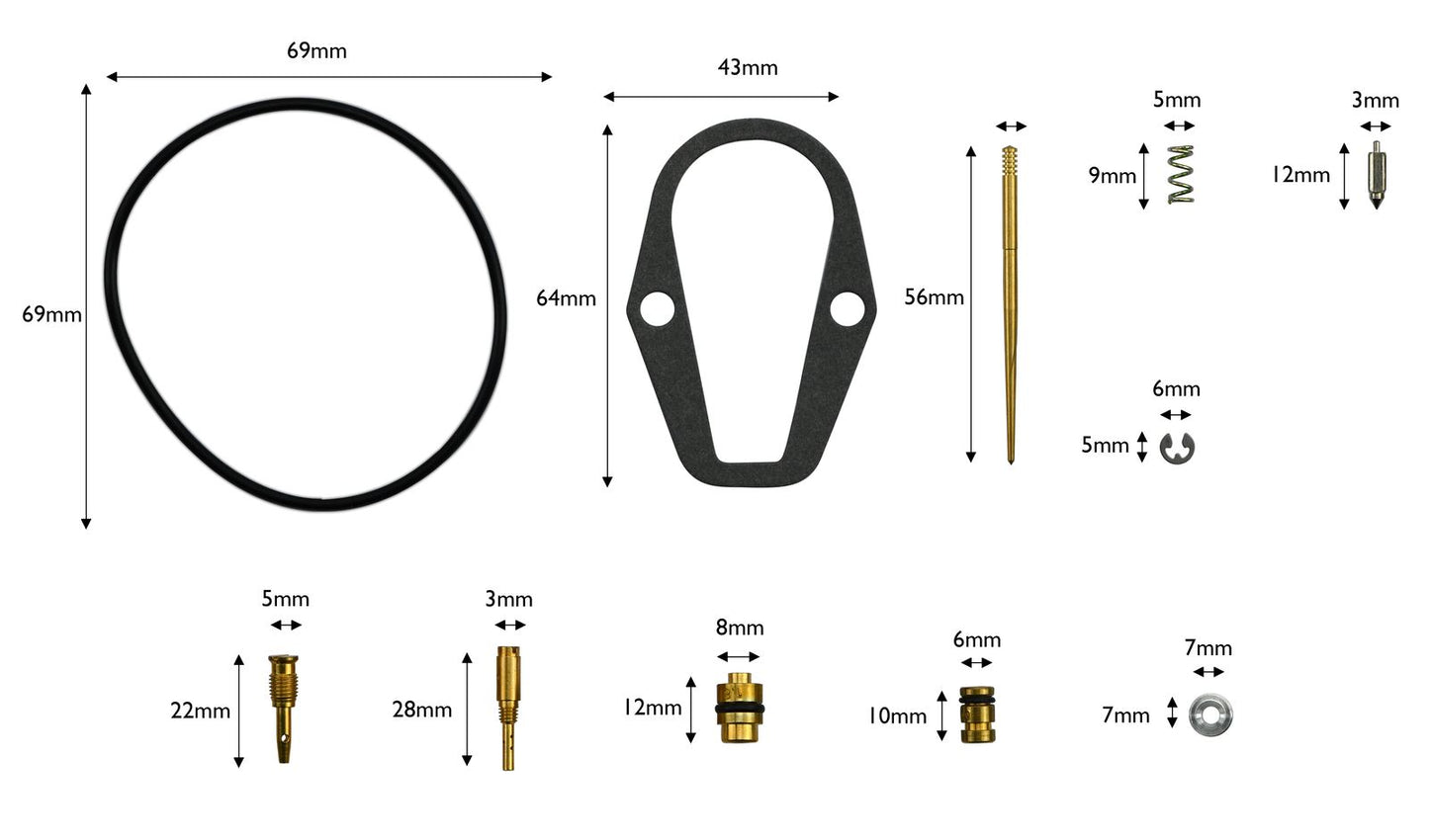 Carb Repair Kit Honda CB550K0-1 74-75