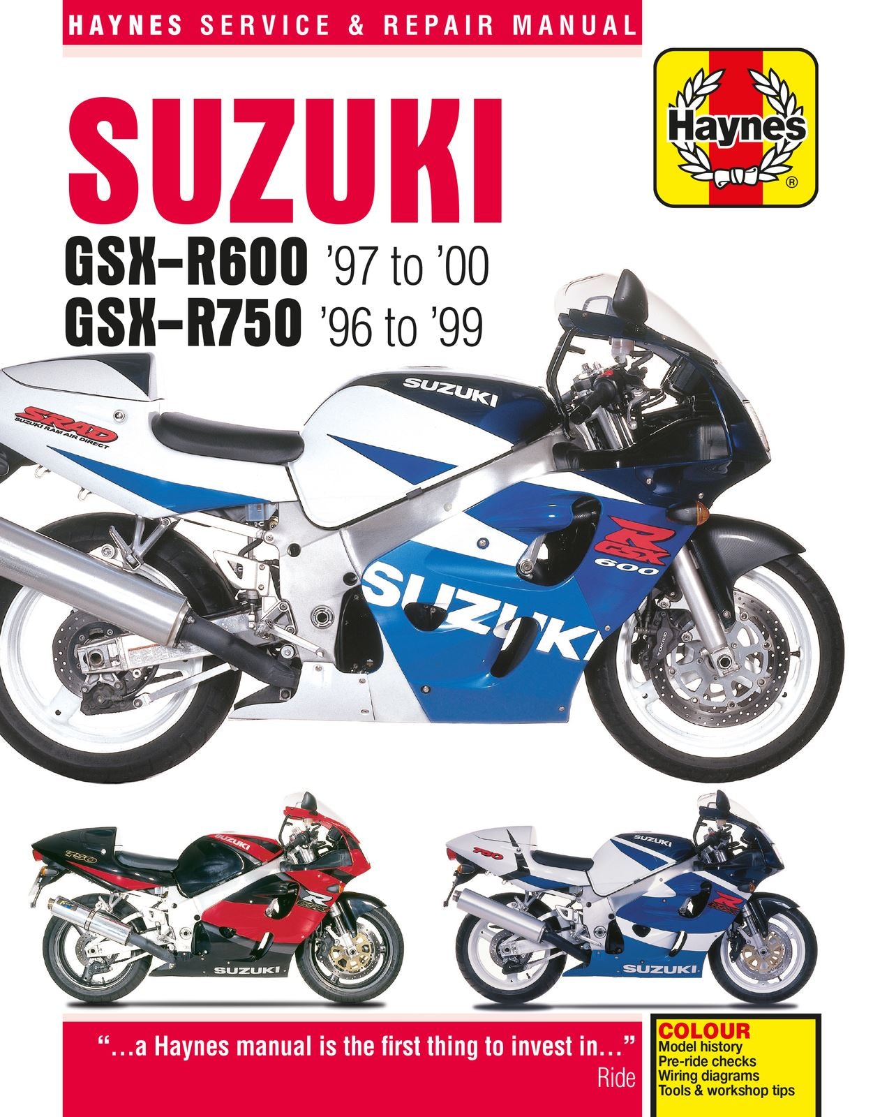 Haynes Manual Suzuki GSXR600 97-00, GSXR750 96-99
