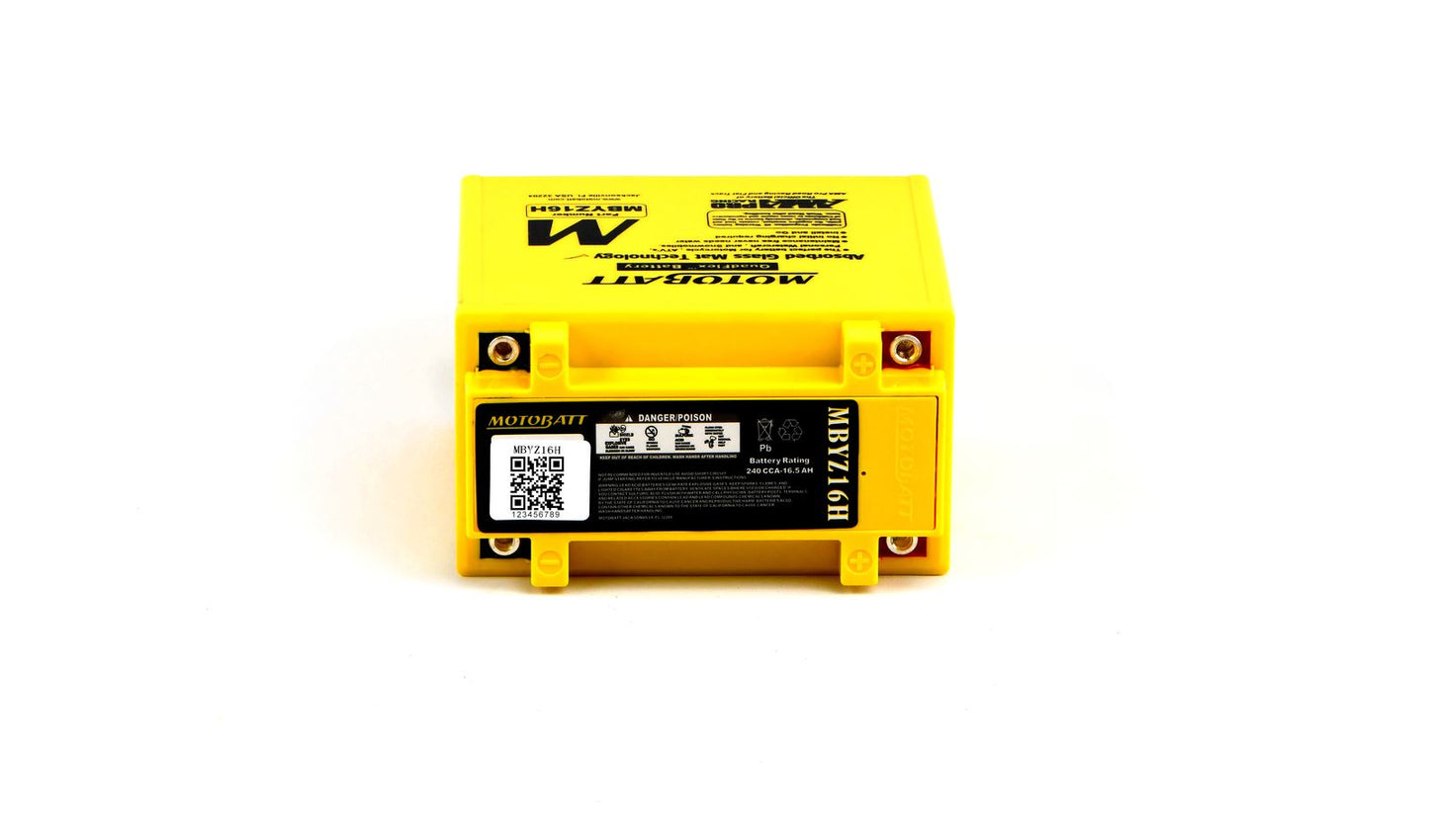 Motobatt Battery MBYZ16H 12v 17.5Ah (20Hr) CCA:240A YTX14BS YTX14LBS L:151mm x H:145mm x W:87mm
