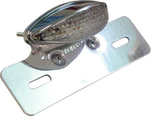 Complete Taillight Small Cateye with LED, Clear Lens & Brkt