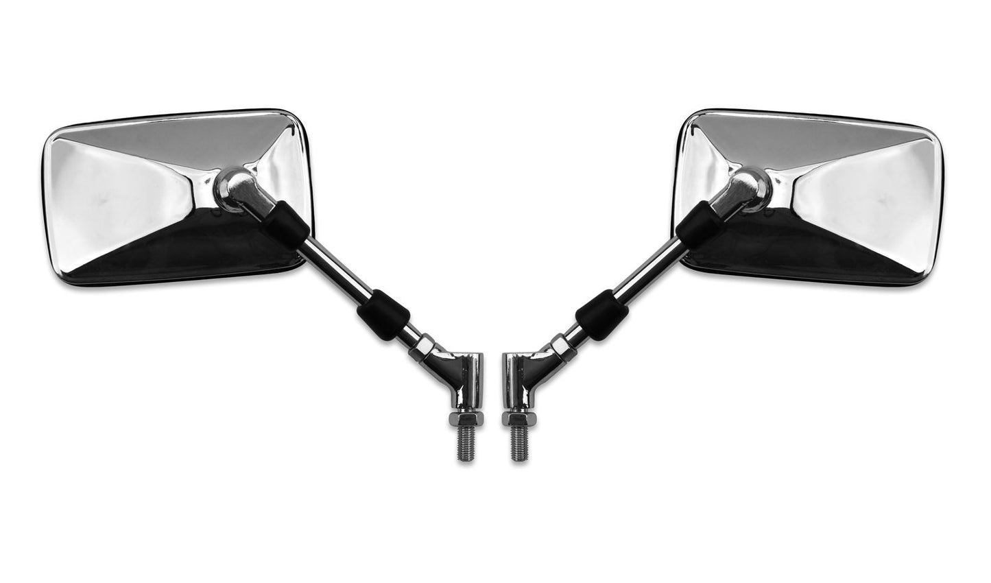 Mirrors 10mm Chrome Rectangle Left & Right Suzuki
