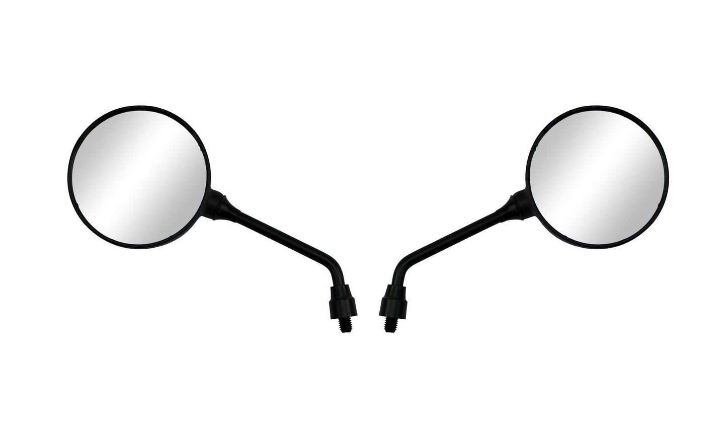 Mirrors Left & Right 10mm Black Round Large Head With Short Stem