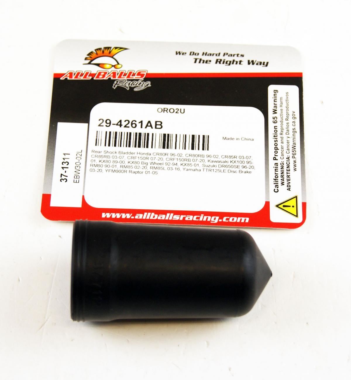 Rear Shock Bladder Honda CR80R 96-97, CR80R 96-02, CR80R 98-99, CR80R 00-02, CR80RB 96-97, CR80RB 96-02, CR80RB 98-99, CR80RB 00-02, CR85R 03-07, CR85RB 03-07, CRF150R 07-22, CRF150RB 07-22, Kawasaki KX100 95-97, KX100 95-01, KX100 98-01, KX80 19