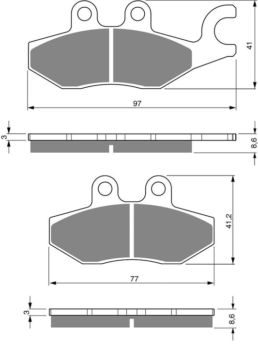 Goldfren Brake Pads AD266, FA418, SBS818