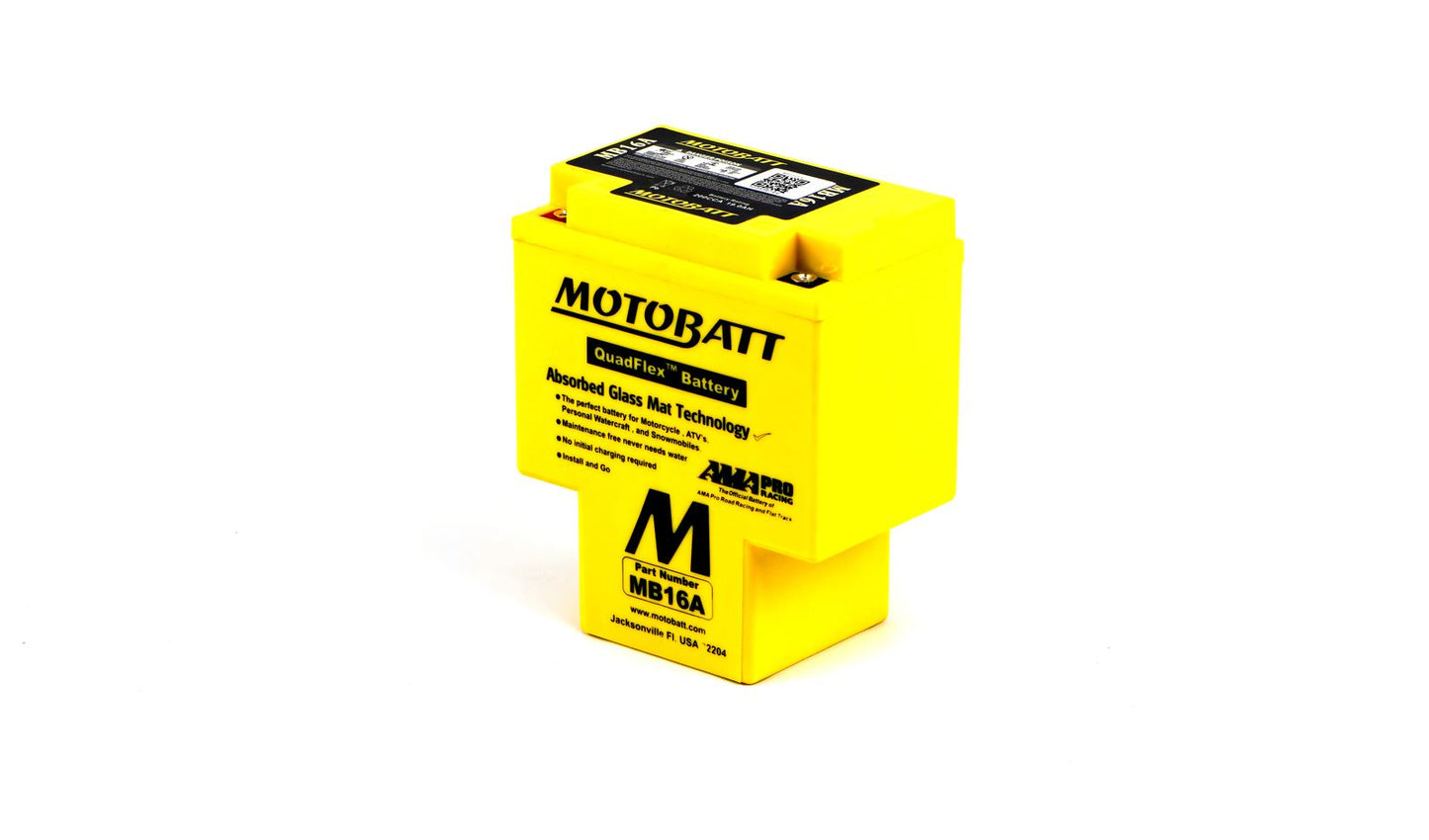 Motobatt Battery MB16A 12v 20.1Ah (20Hr) CCA:220A HYB16AA L:151mm x H:181mm x W:91mm (T-Shaped)