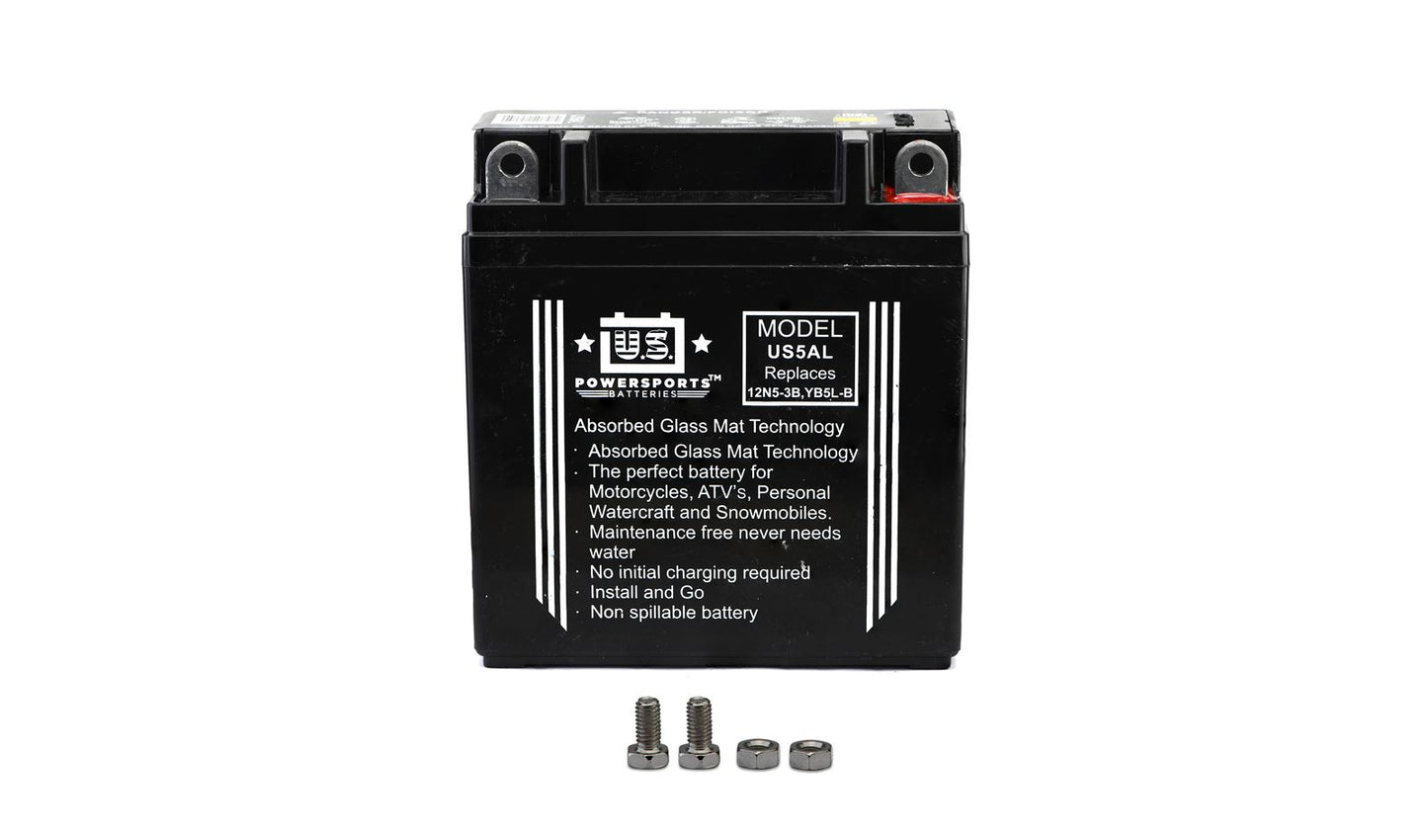 MTX Power/ US Powersports Battery XB5L-B/ US5AL Sealed 12v 5.0AH CCA:75A L:120mm H:130mm W:60mm CB5L-B,12N5-3B