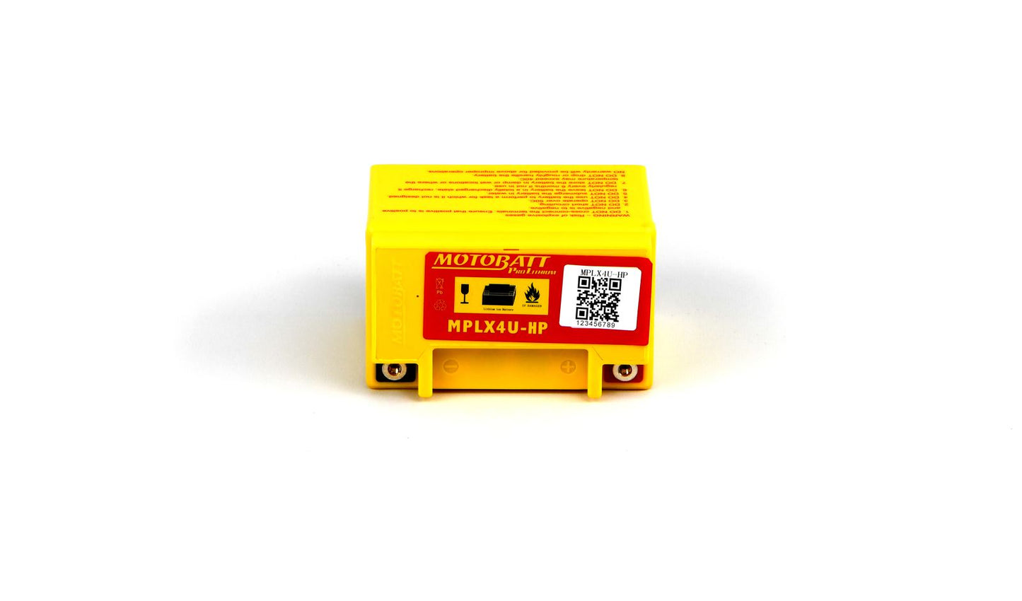 Motobatt Pro Lithium Battery MLX4U-HP 12v 2.2AH CA:60A With Charge Protection YTX4L-BS, YT4L-BS, YTZ5S-BS, YB4L-A, YB4L-B L:114mm x H:87mm x W:70mm (Also Has 20mm Spacer)