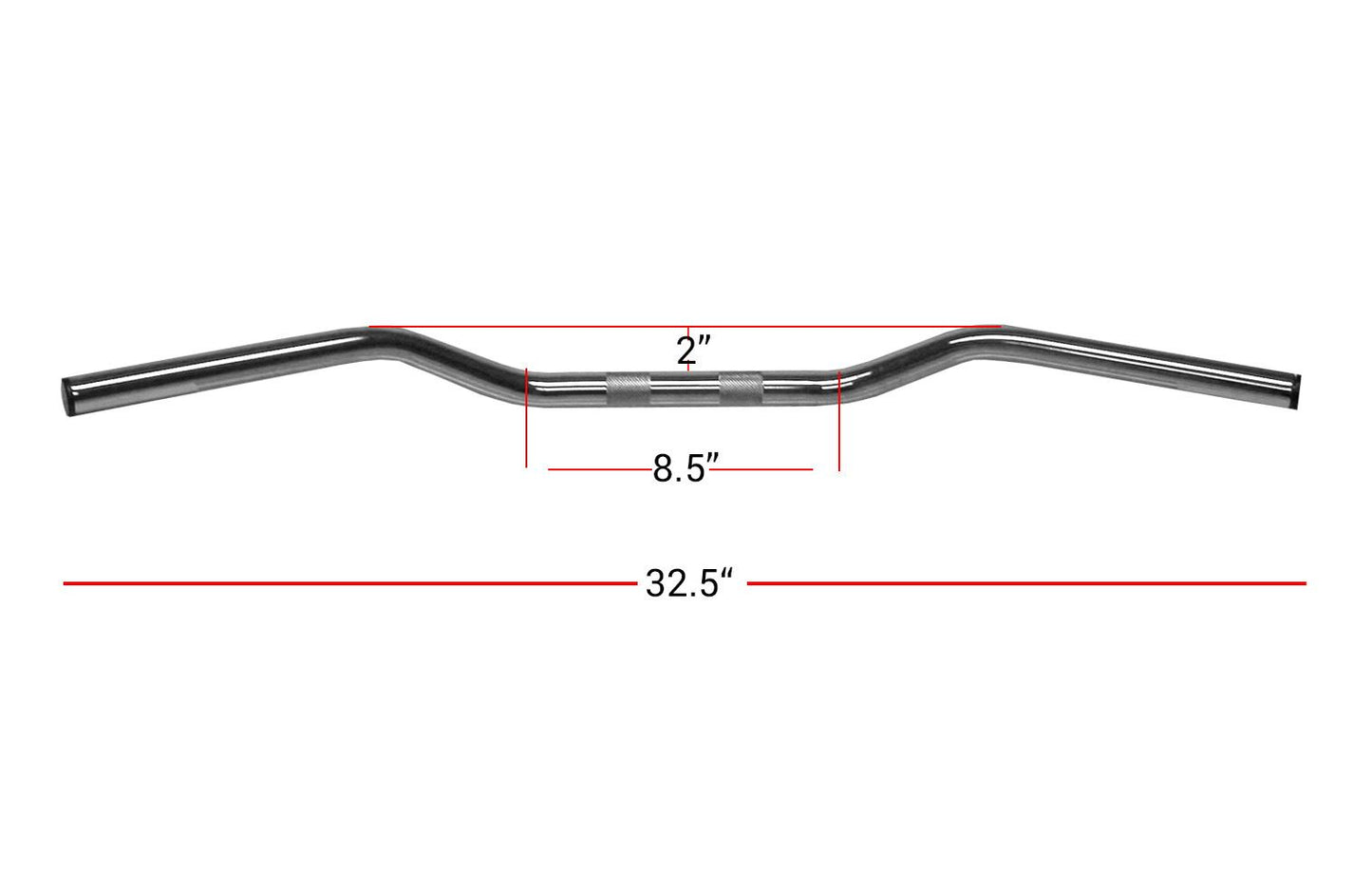 Handlebar 1'' Chrome Glide 2'' Rise Without Dimples