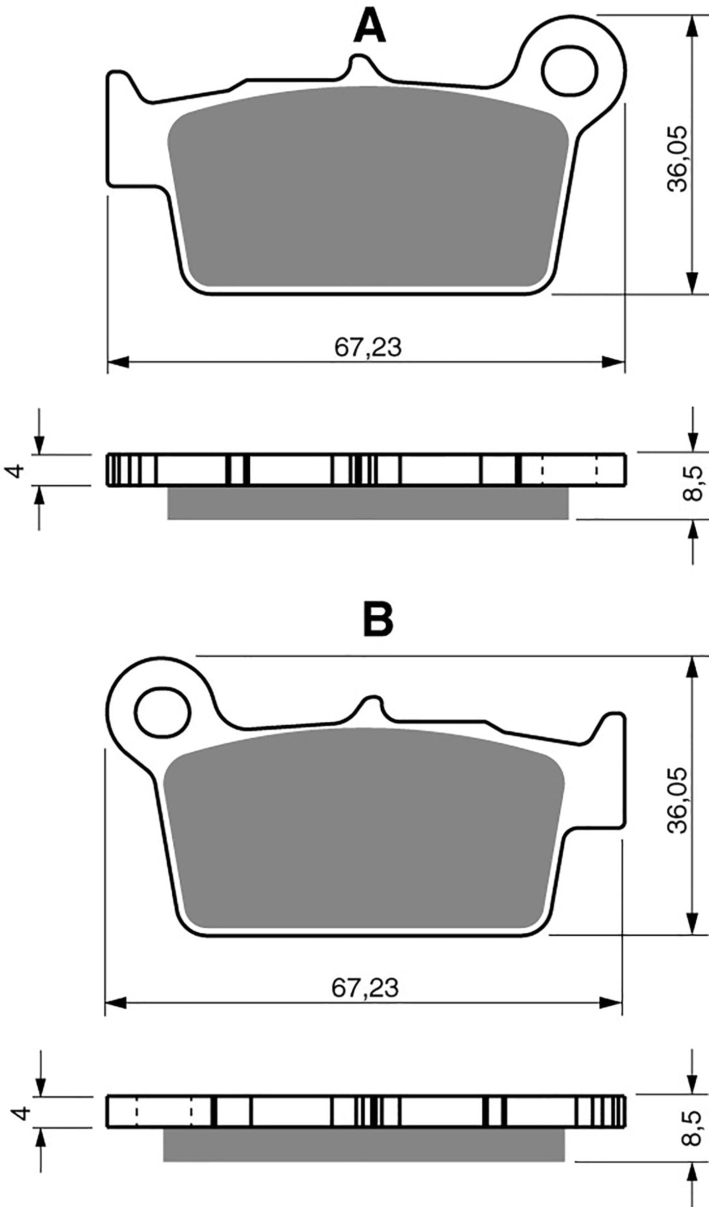 Goldfren Brake Pads S33-346, FA367/2 as fitted to Beta RR (8.5mm Thick)
