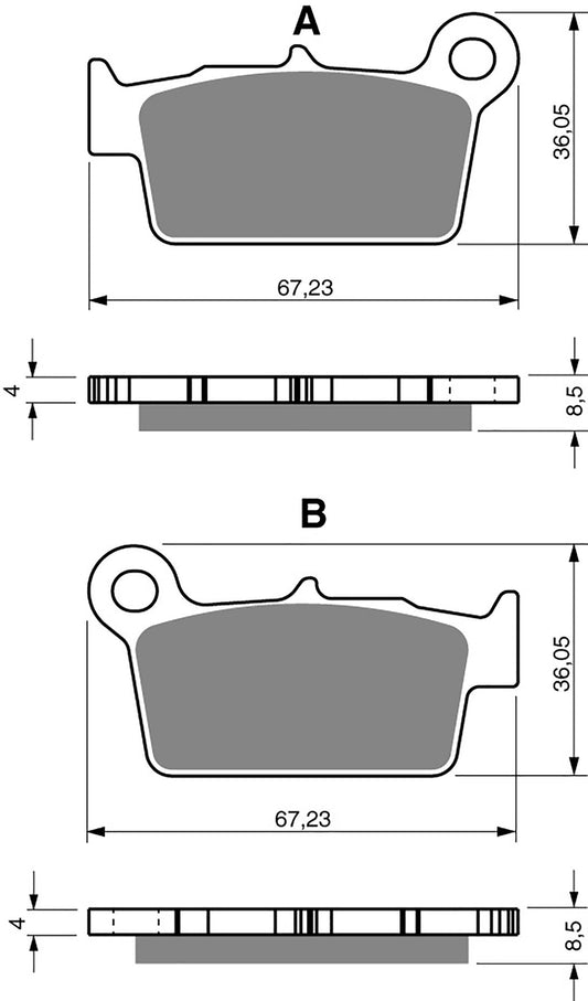 Goldfren Brake Pads S33-346, FA367/2 as fitted to Beta RR (8.5mm Thick)