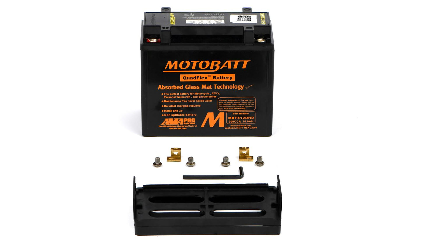 Motobatt Battery MBTX12UHD Black 12v 14.8Ah (20Hr) CCA:210A YTX12BS L:151mm x H:130mm x W:87mm