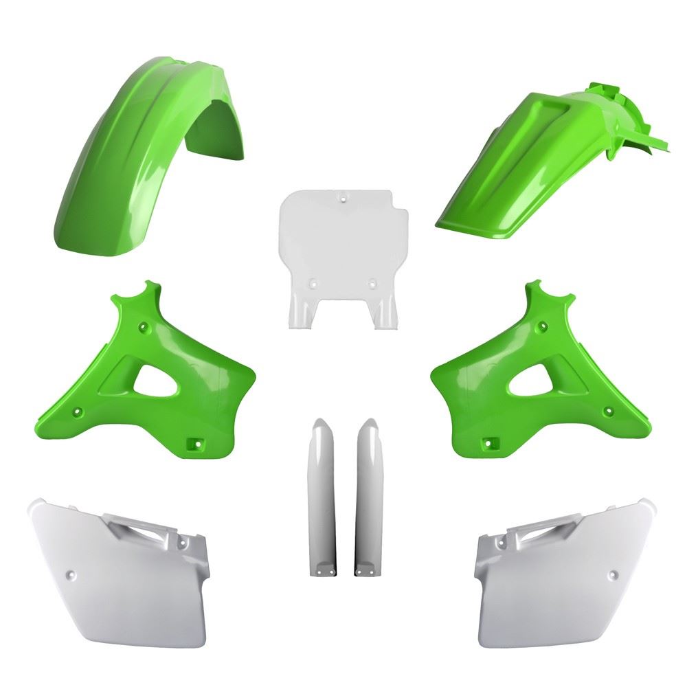 POLISPORT PLASTIC KIT + FORK GUARDS KAWASAKI KX125/250 1994-1995, OEM STYLE