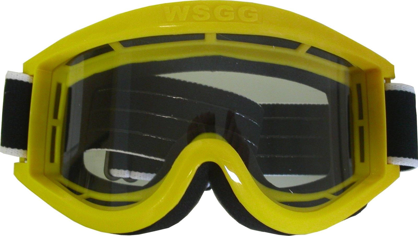 Goggles Off Road Motocross Yellow Adult Young Motorbike Clear Lens MX