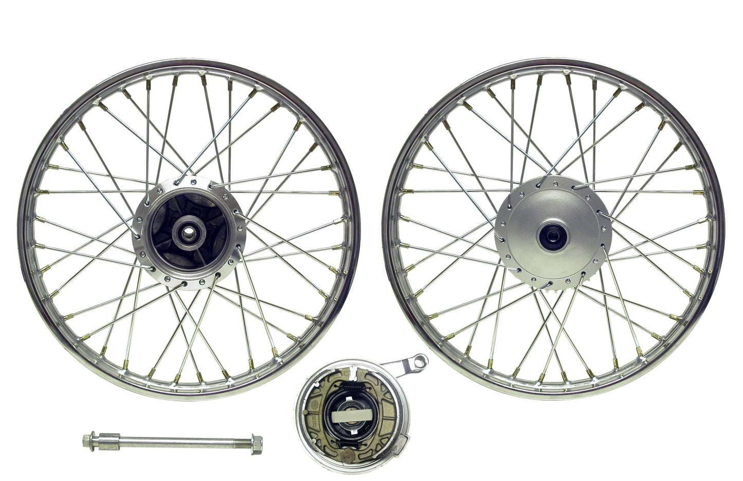 Front Wheel CG125 style drum with brake plate(Rim 1.40 x 18) (Each)