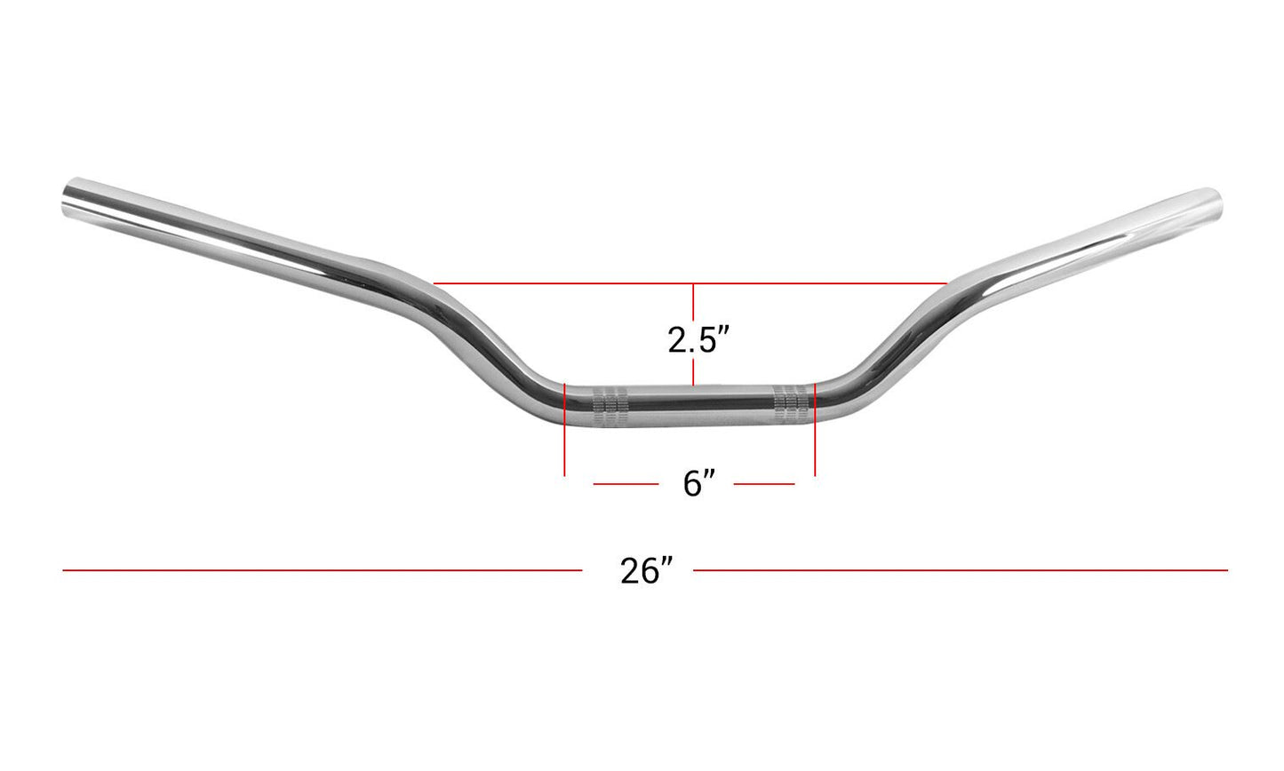 Handlebar 7/8" 22mm Chrome 2" Rise as fitted to GS125