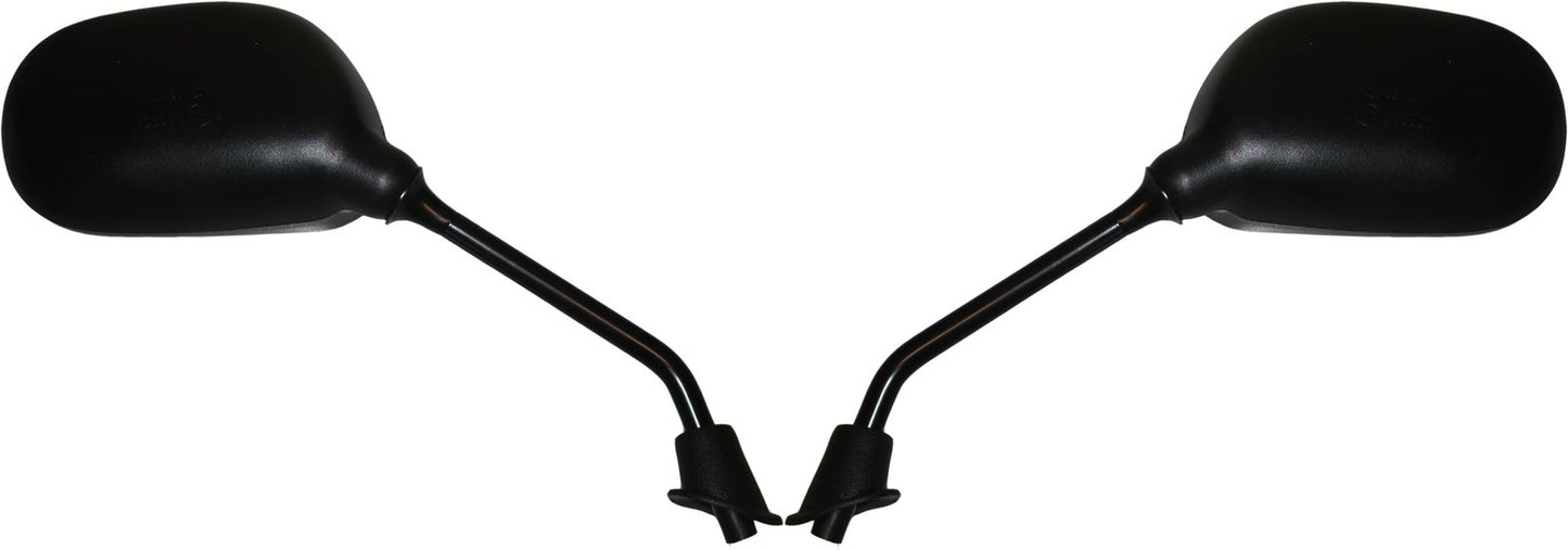 Mirrors Left & Right 8mm Black Rectangle Scooter Yamaha NCX125 (E-Marked)