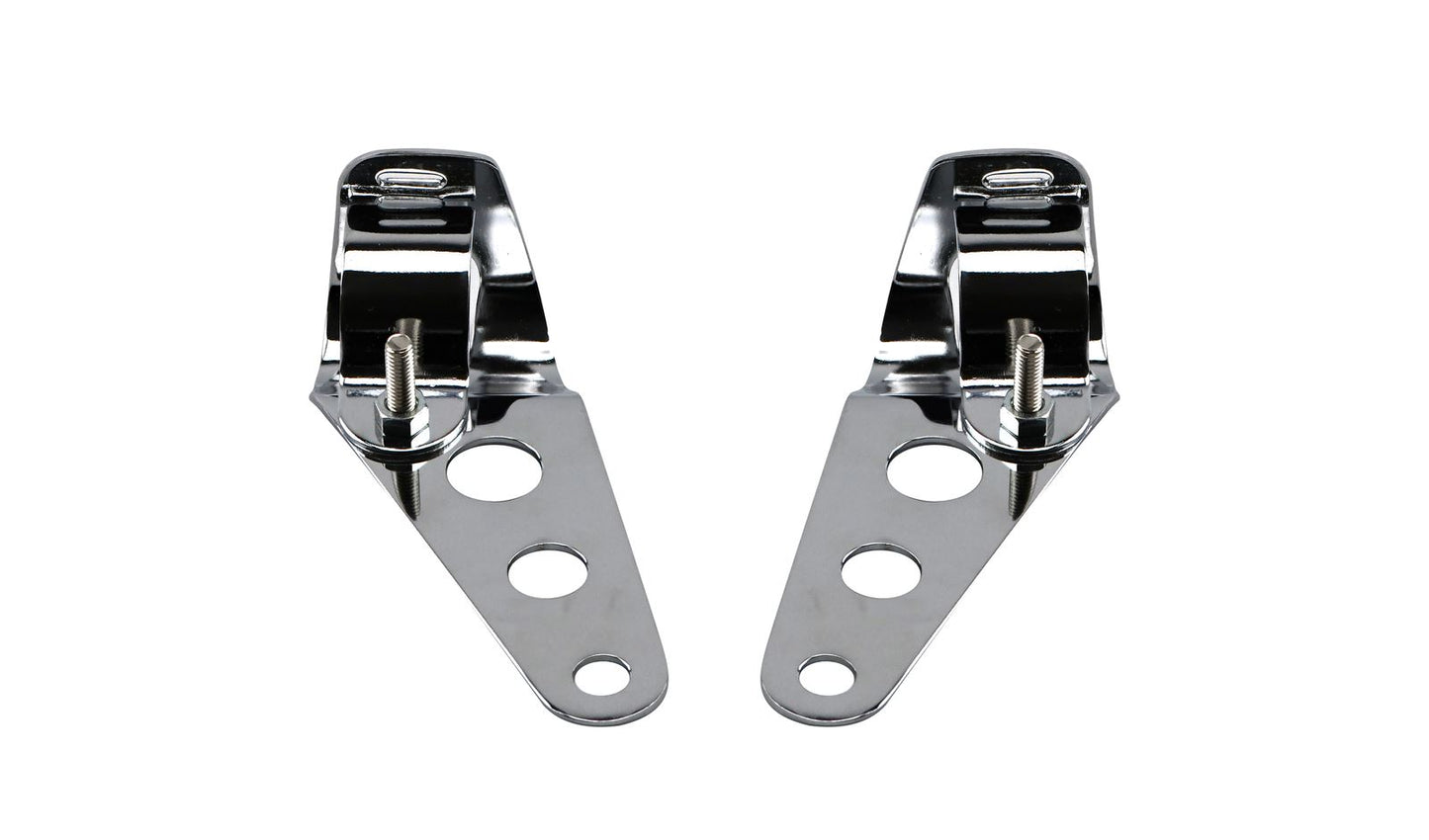 Headlight Brackets Chrome To Fit 30mm to 37mm Forks