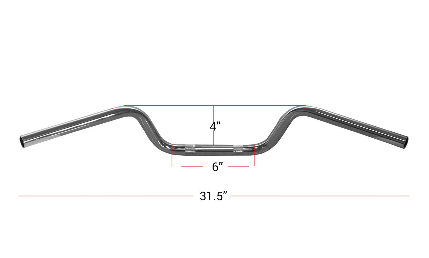 Handlebar 7/8'' Chrome 4'' Rise Honda XL125V Varadero