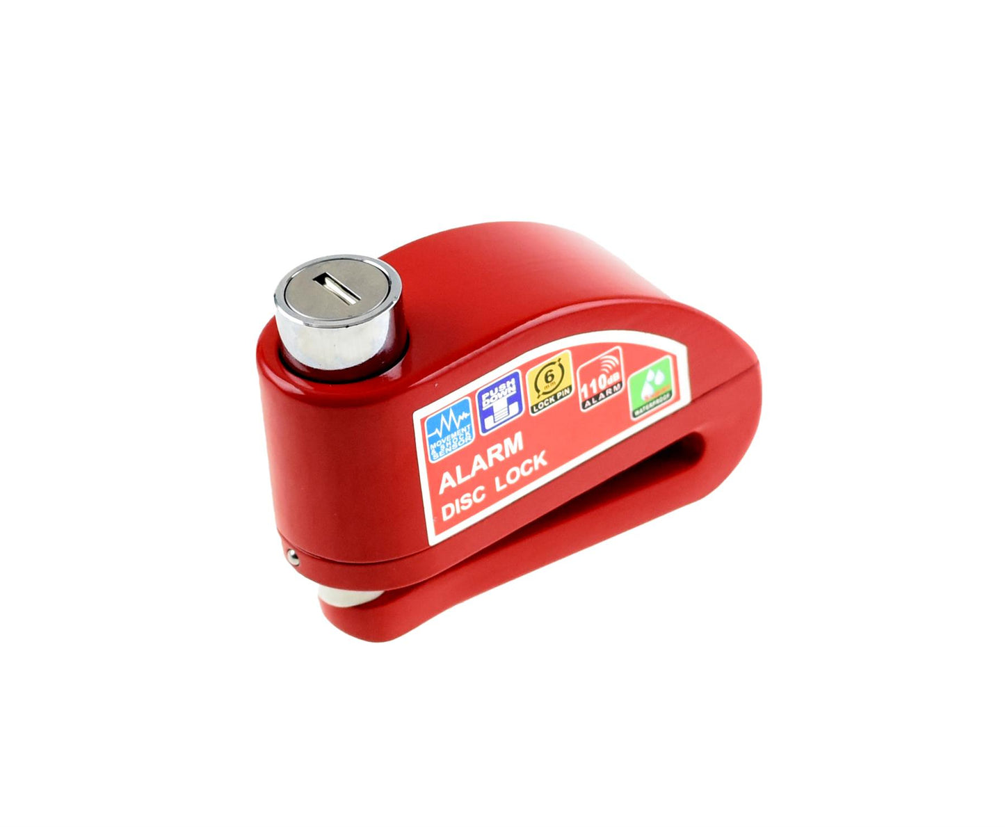 Disc Lock with 110db Alarm Red