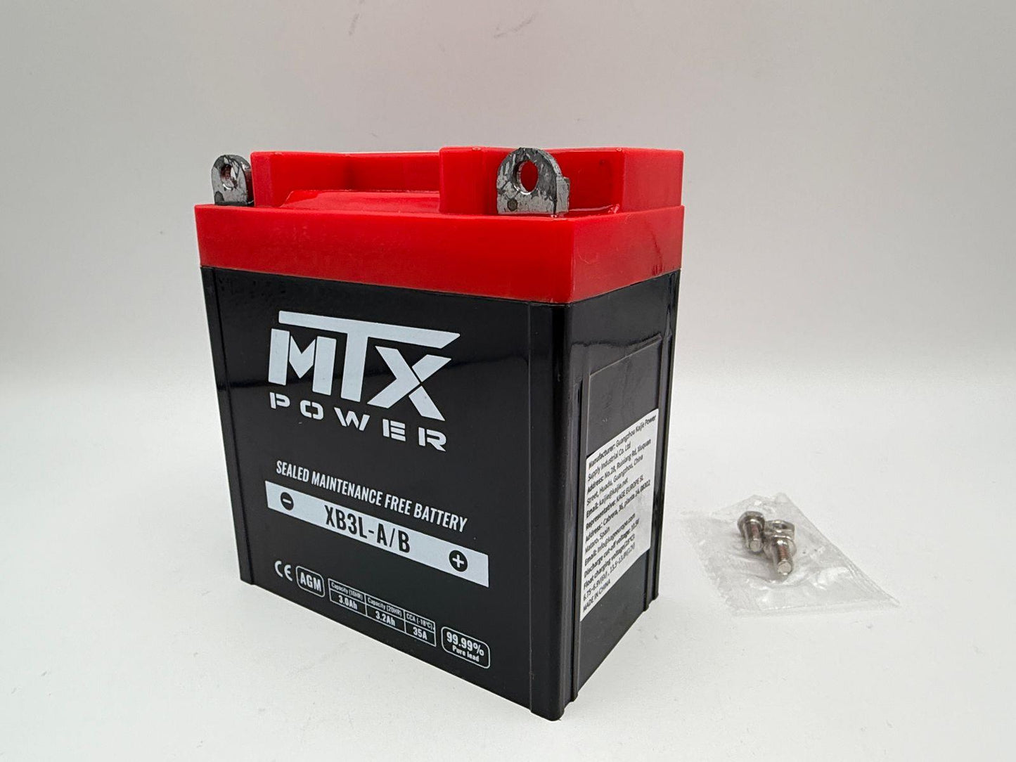 MTX Power Battery XB3L-A/B Sealed 12v 3.0AH CCA:35A L:100mm H:110mm W:57mm CB3L-A, CB3L-B, US3L
