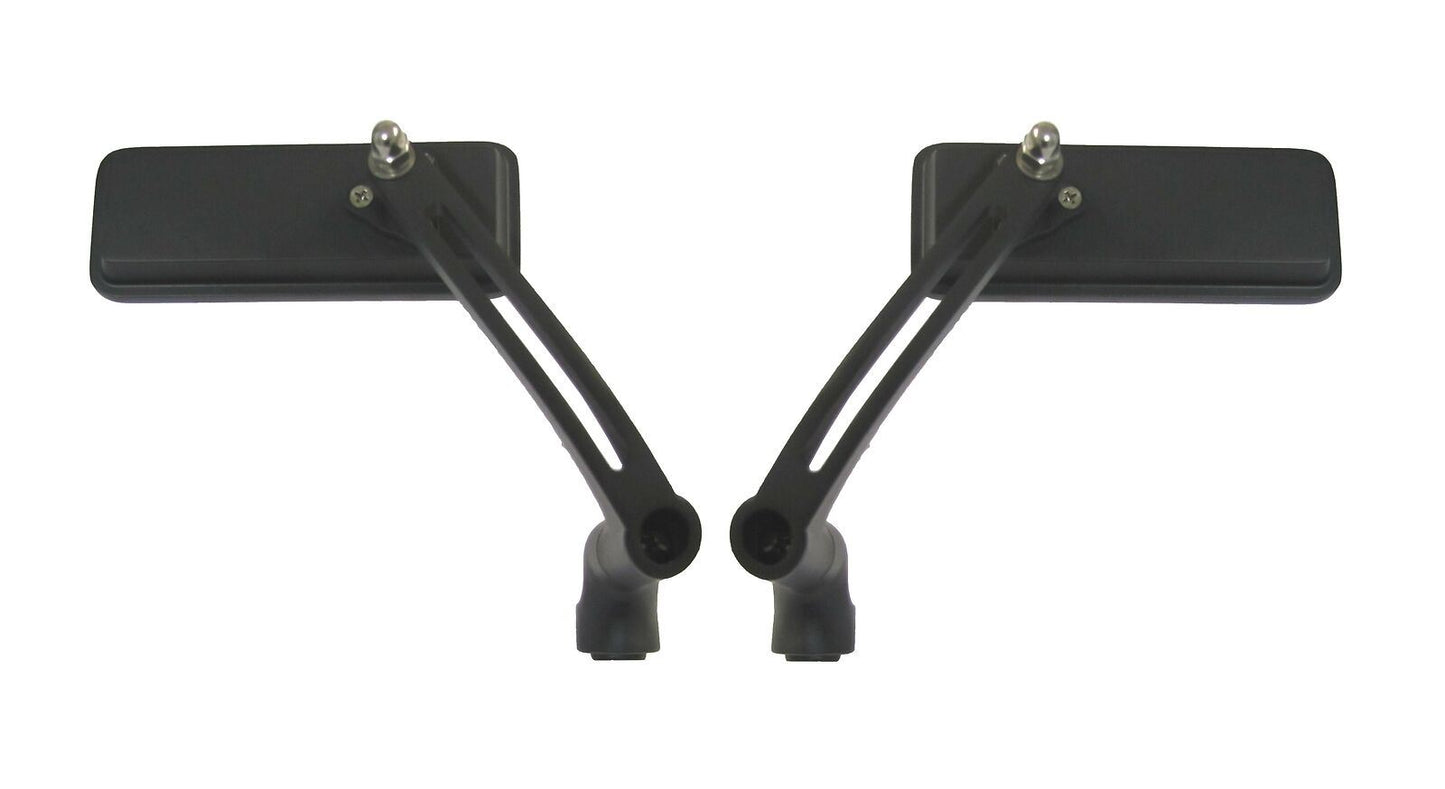Mirror Bar End Black Rectangle 130mm x 50mm (Pair)