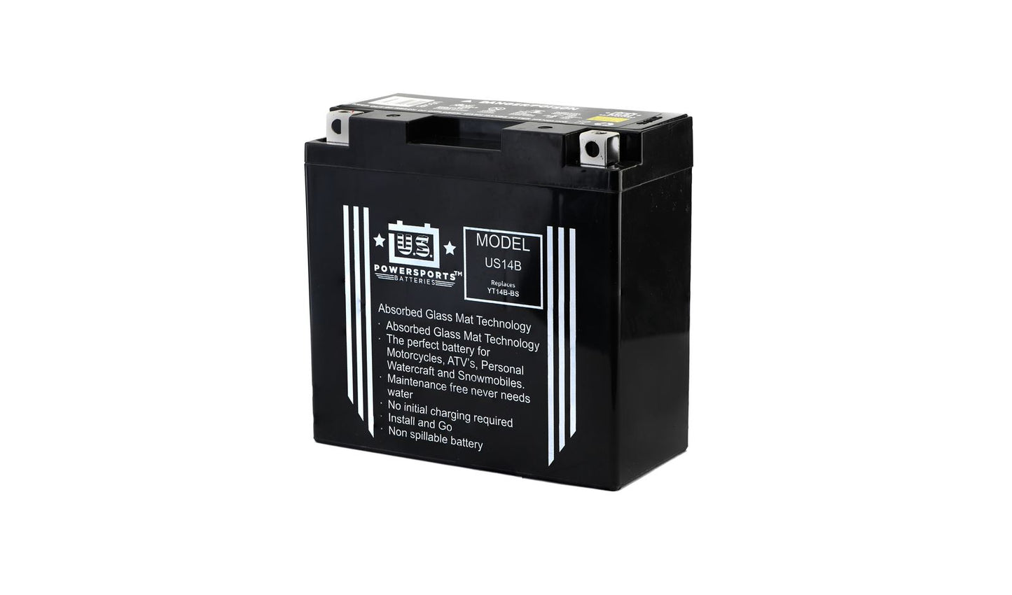 MTX Power/ US Powersports Battery XT14B-4/ US14B Sealed 12v 14.0AH CCA:180A L:151mm H:144mm W:69mm CT14B-4, CT14B-BS