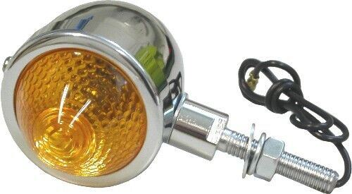 Bullet Light Chrome with Amber Lens & 1" Stem