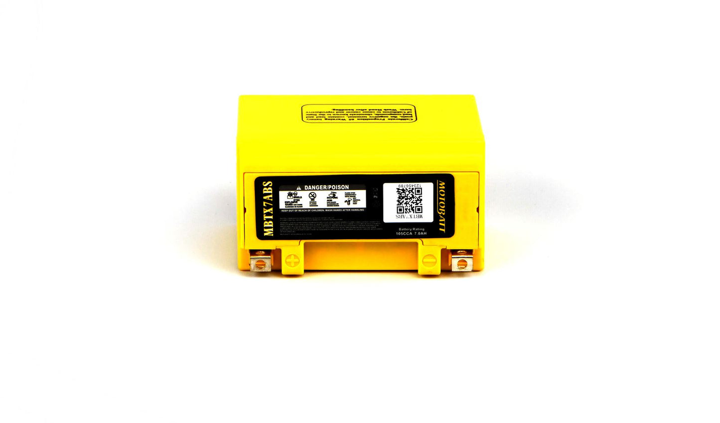 Motobatt Battery MBTX7ABS 12v 7.4Ah (20Hr) CCA:105A YTX7ABS L:151mm x H:95mm x W:87mm