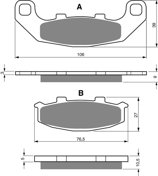 Goldfren Brake Pads S33-044, VD430, FA141, FDB508, SBS615