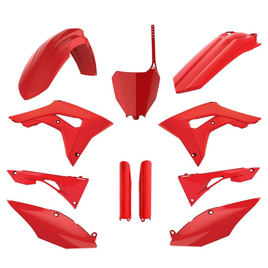 POLISPORT PLASTIC KIT+FORK GUARDS HONDA CRF250R 18-21, CRF450R 17-20, RED
