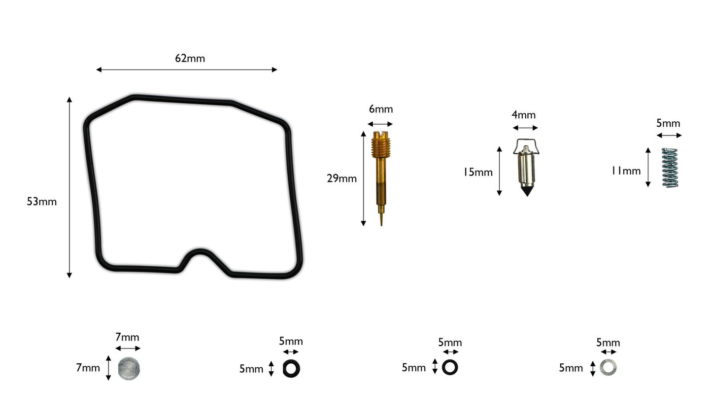 Carb Repair Kit Kawasaki ZR550B1-B3, GPX, GPZ500, 600, 750, 900R, (Wholesale Pack)