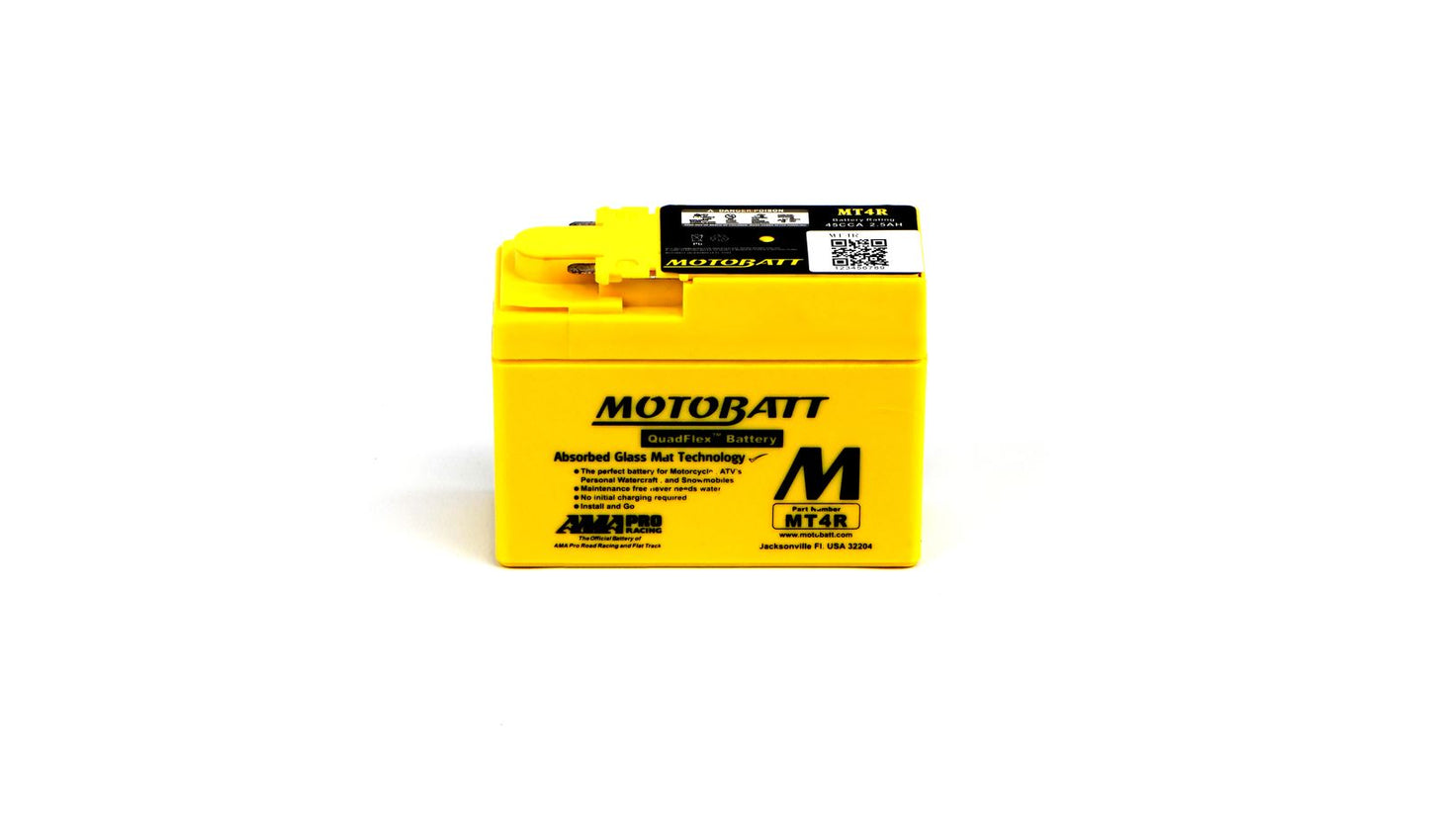 Motobatt Battery MT4R 12v 2.7Ah (20Hr) CCA:45A YTR4ABS L:114mm x H:86mm x W:49mm
