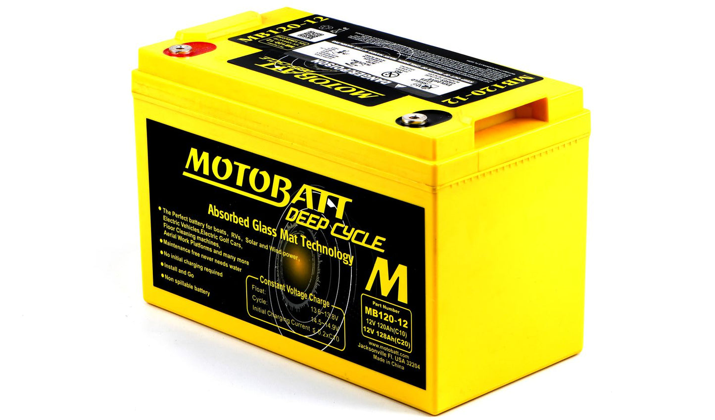 Motobatt Deep Cycle Battery MB130-12 L:330mm x H:215mm x W:170mm (BCI Group 32)