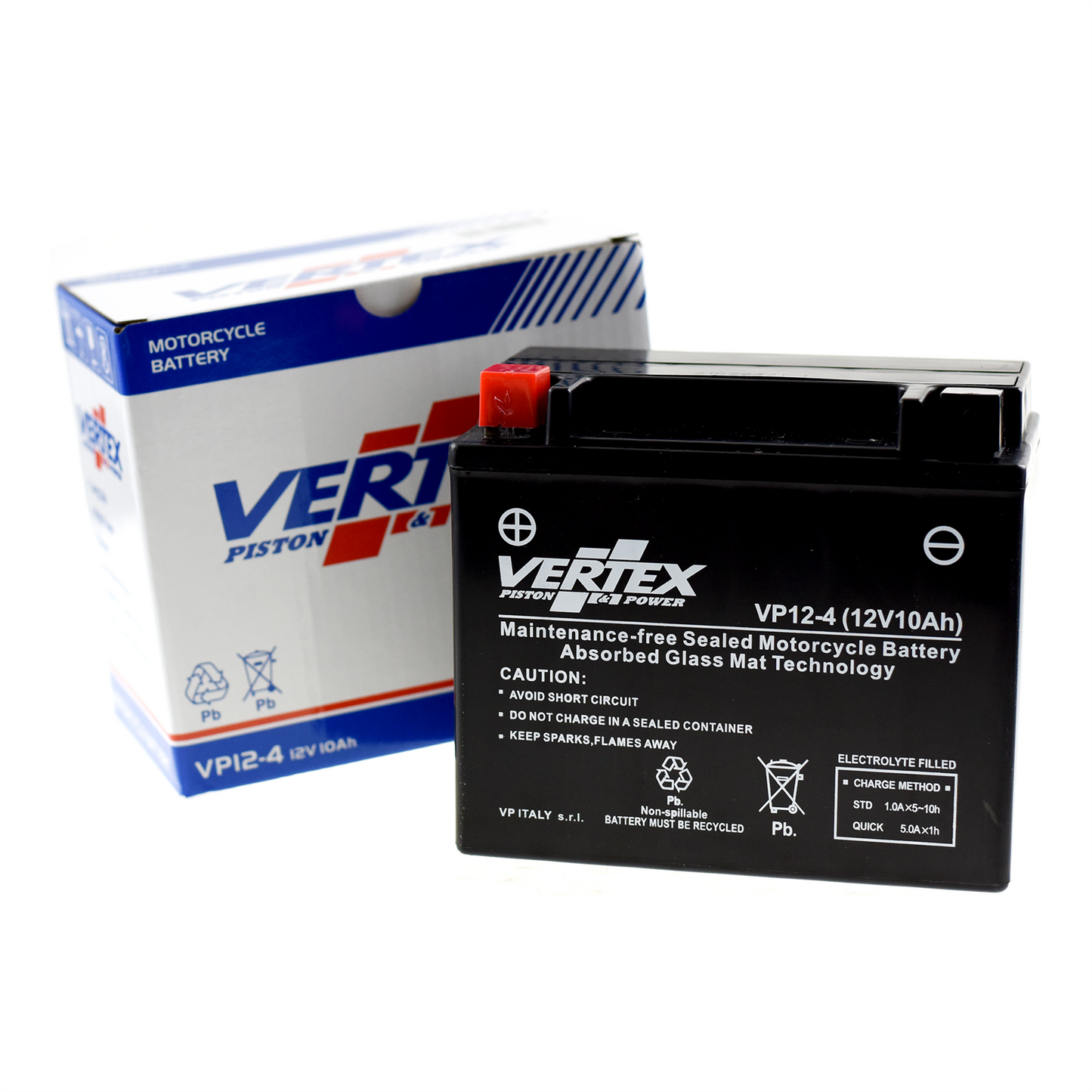 Vertex VP12-4 Battery replaces CTX12-BS (L:150 mm x W:87 mm x H:130 mm)