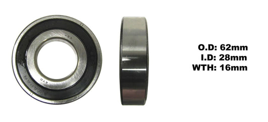 Bearing Koyo 6206(ID 28mm x OD 62mm x W 16mm) 2RS