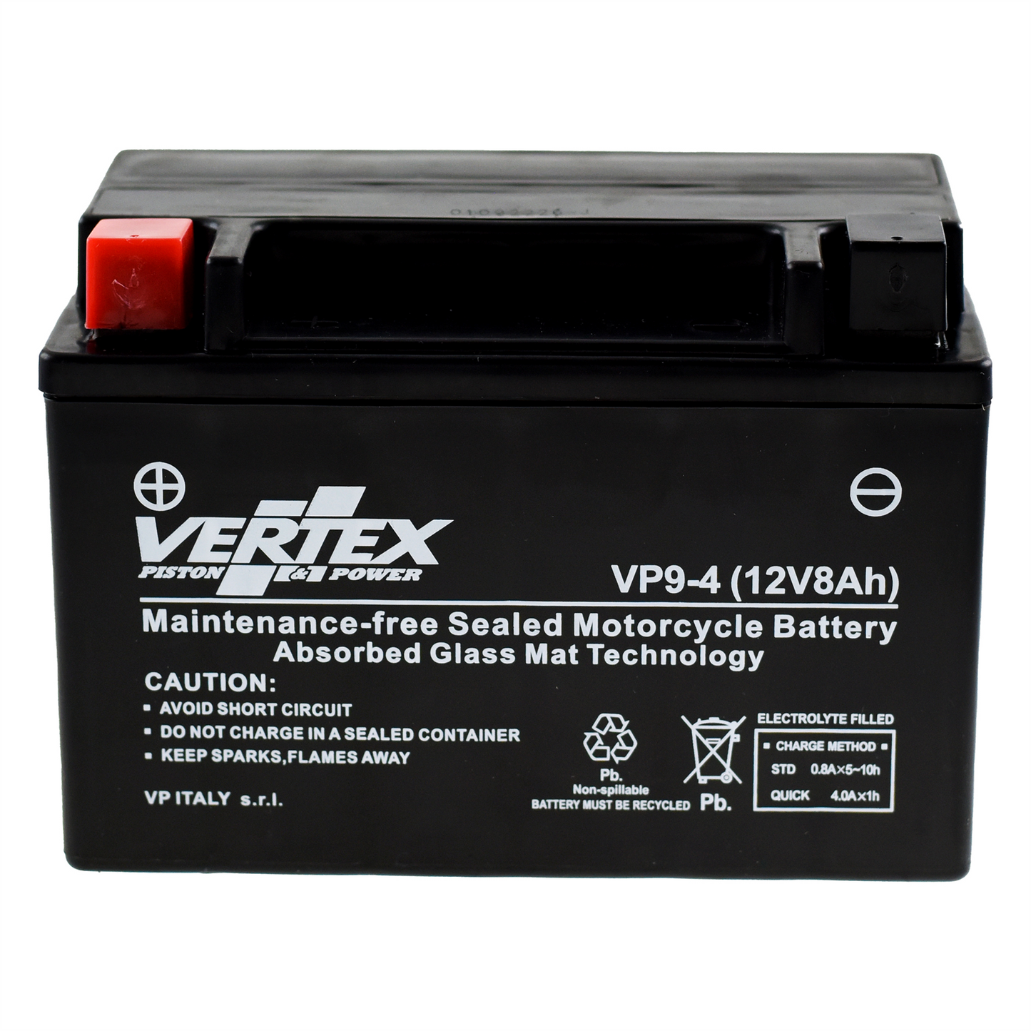 Vertex VP9-4 Battery replaces CTX9-BS (L:150 mm x W:87 mm x H:107 mm)