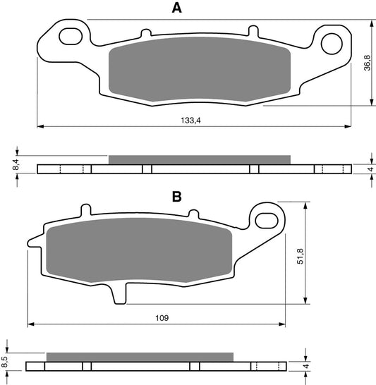 Goldfren Brake Pads AD124, VD435, FA231, FA259, FDB2049, SBS704