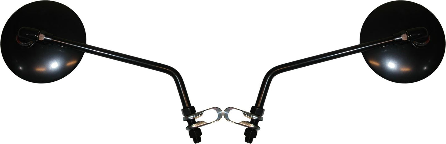 Mirror 10mm Black Round Left or Right Clamp-on (Pair)