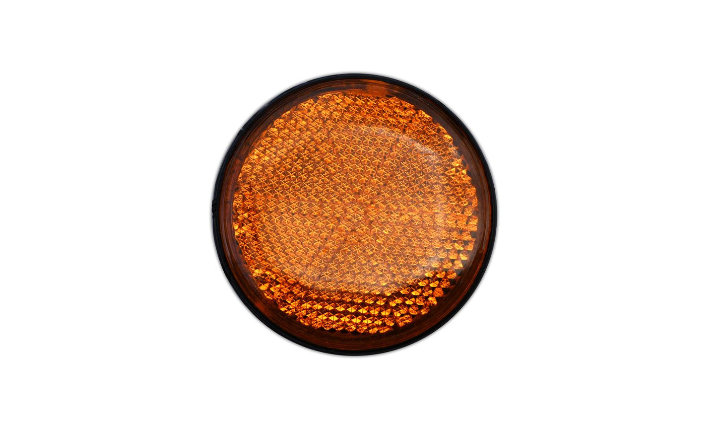 Reflector Orange Round Stick-on Black Rim OD 60mm