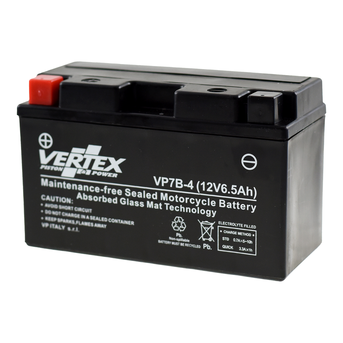 Vertex VP7B-4 Battery replaces CT7B-4,CT7B-BS (L:150 mm x W:66 mm x H:95 mm)