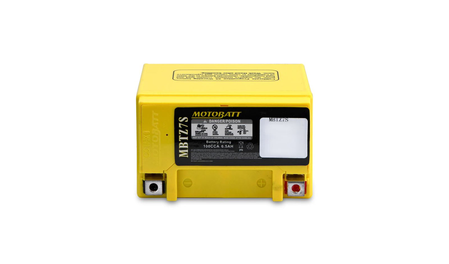 Motobatt Battery MBTZ7S 12v 6.9Ah (20Hr) CCA:100A YTX5L-BS, YTZ6S, YTZ7S L:114mm x H:107mm x W:70mm