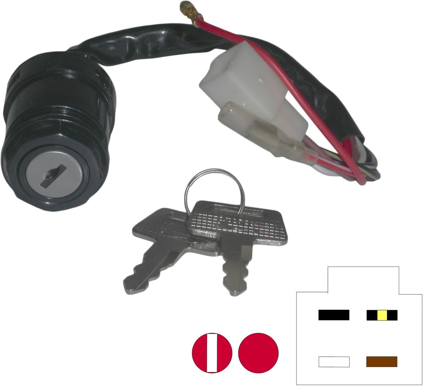 Ignition Switch Kawasaki AE50, AR50, AR80 81-90, KE100 83-96 (6 Wires)
