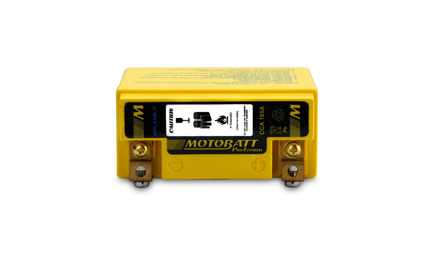 Motobatt Lithium Battery MPLXHK-P 12v 2.5AH CA:200A HY85S HJ12L L107mm x H:85mm x W:49mm Honda CRF250R 18-20, CRF450R 18-20 (Also Has 5mm Side Spacer)