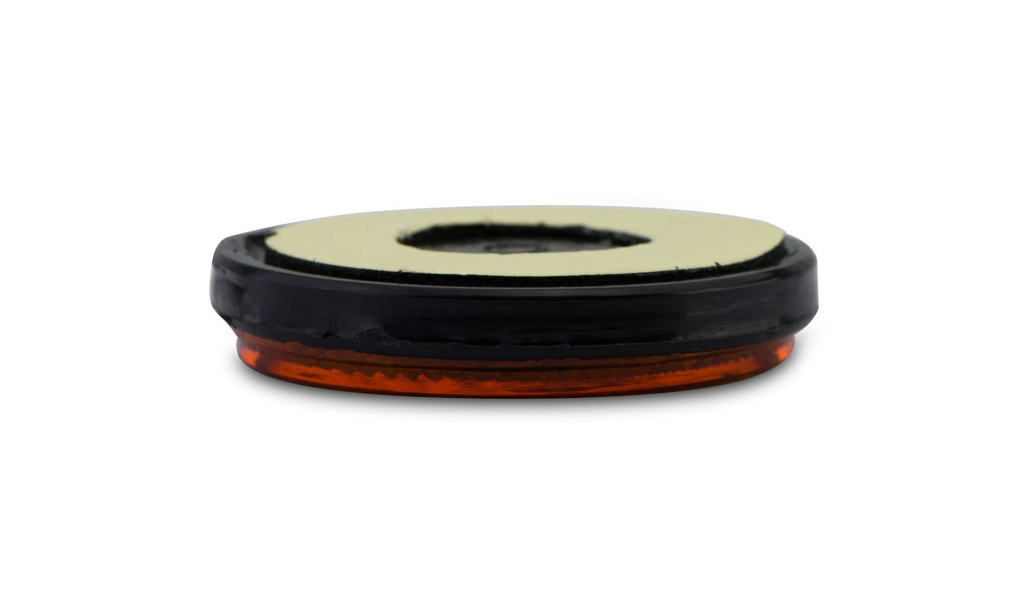 Reflector Orange Round Stick-on Black Rim OD 60mm