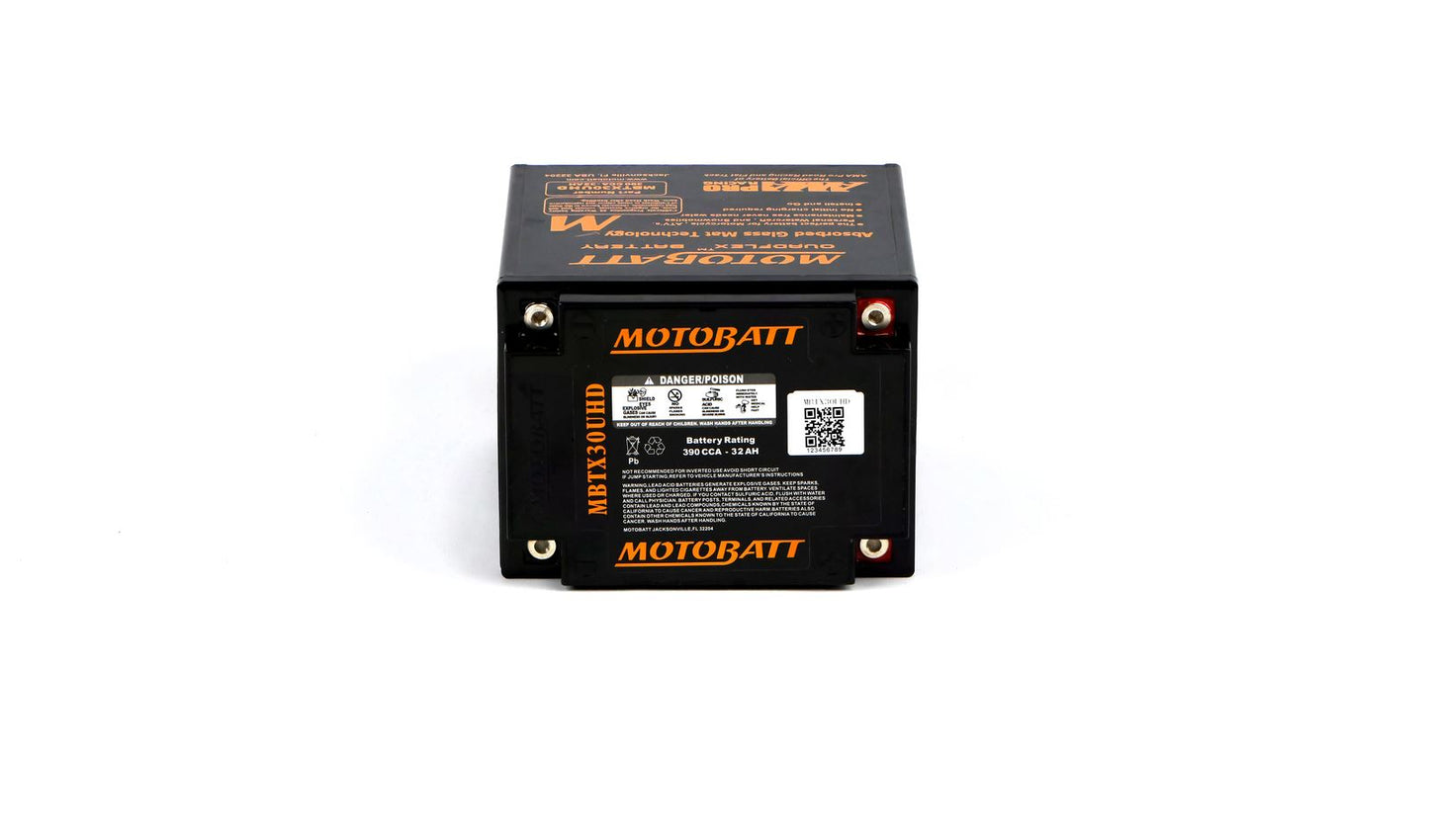 Motobatt Battery MBTX30UHD Black 12v 36.0Ah (20Hr) CCA:440A YB30LB L:166mm x H:175mm x W:126mm