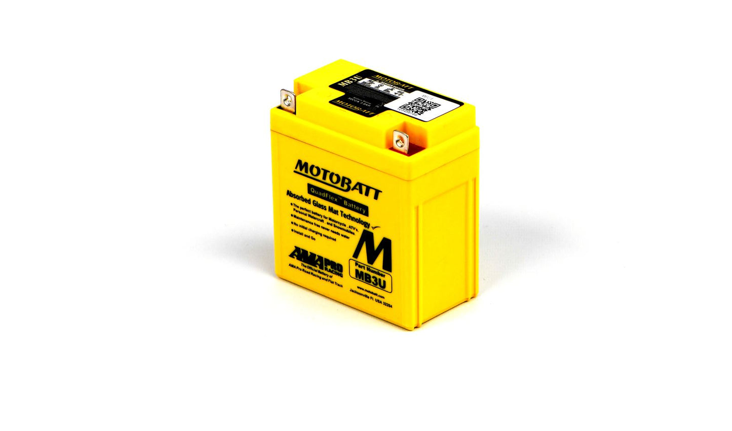 Motobatt Battery MB3U 12v 4.0Ah (20Hr) CCA:50A YB3L-A, YB3L-B L:98mm x H:110mm x W:56mm