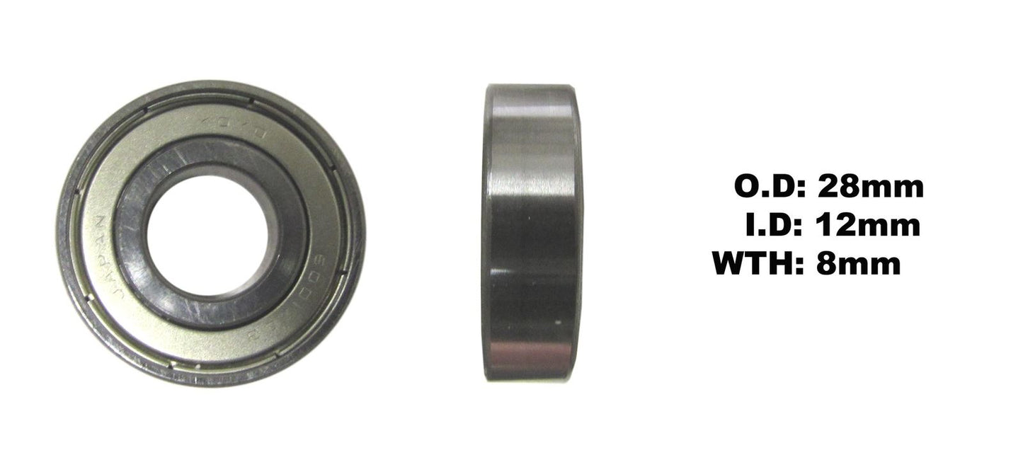 Koyo Bearing 6001-ZZ-C3 (ID:12mm x OD:28mm x W:8mm)