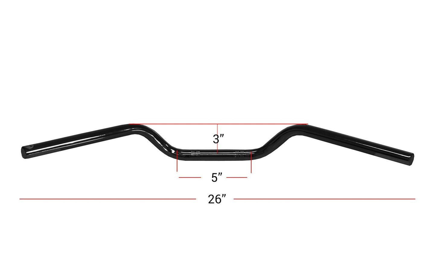 Handlebar 7/8'' Black 2.25'' Rise Yamaha RD250LC, RD350LC