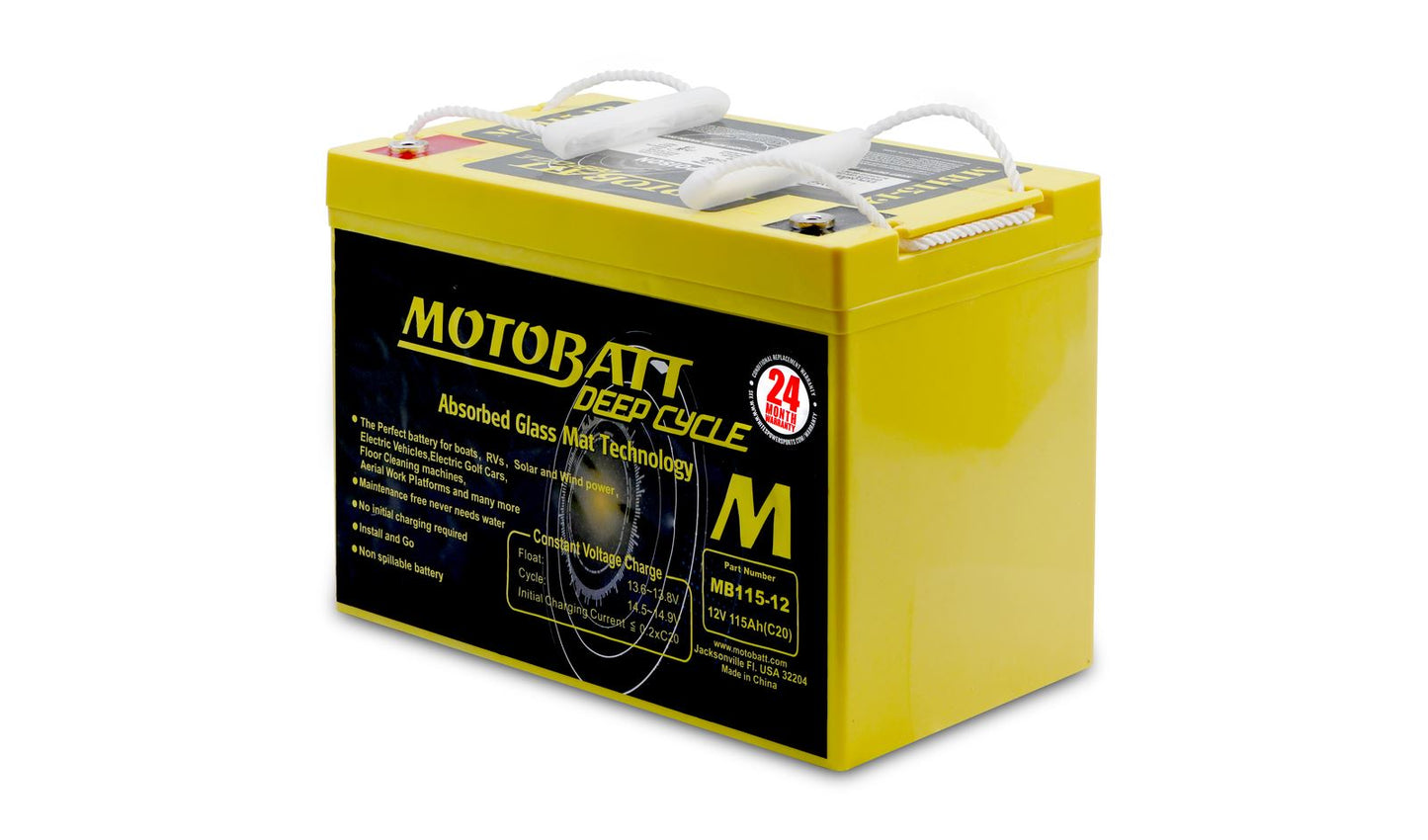Motobatt Deep Cycle Battery MB115-12 L:305mm x H:210mm x W:170mm (BCI Group 27)