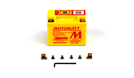 Motobatt Pro Lithium Battery MLX4U-HP 12v 2.2AH CA:60A With Charge Protection YTX4L-BS, YT4L-BS, YTZ5S-BS, YB4L-A, YB4L-B L:114mm x H:87mm x W:70mm (Also Has 20mm Spacer)